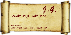 Gabányi Gábor névjegykártya